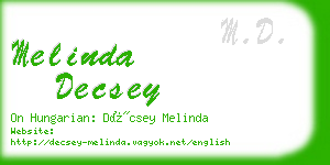 melinda decsey business card